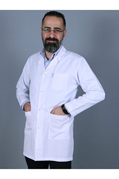 EMİLİCO Erkek Beyaz Uzun Kollu 80 Cm Ceket Yaka Alpaka Önlük