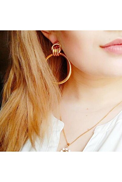 AstoriaSilver Women's Big Hoop Earrings Double Knot Design