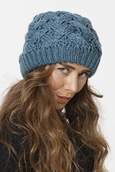 nacar çarşı Kadın 4sepet Örgü Astarlı Düz Renk Triko Bere