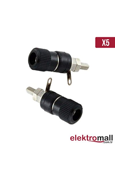 ELEKTROMALL 4mm Siyah Born Jack - 5 Adet