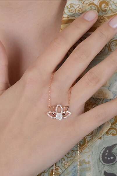 ESSARE 925 Ayar Gümüş Lale Motif Kadın Kolye