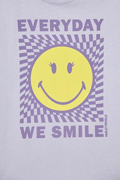 DeFacto Kız Çocuk Smileyworld Regular Fit Kısa Kollu Tişört