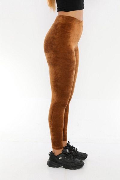 winmoda Colanți din catifea cu Gatherer Brown