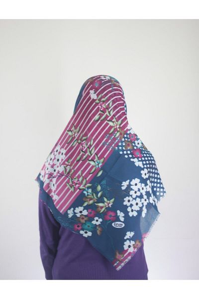 Firuze Patterned Flamed Cotton Scarf