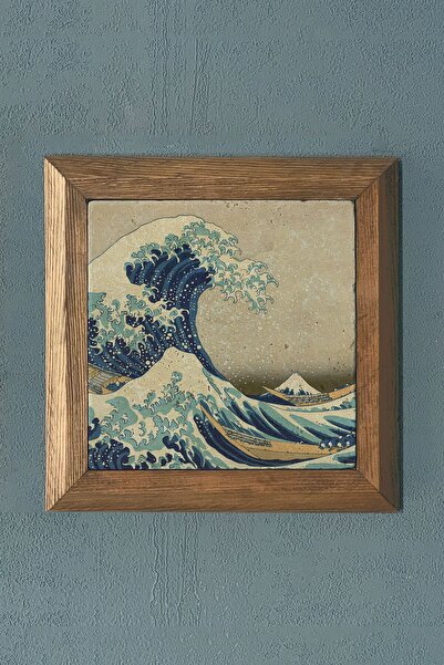 Oscar Stone Decor Masif Çerçeveli Doğaltaş Tablo The Great Wave Büyük Dalga K...