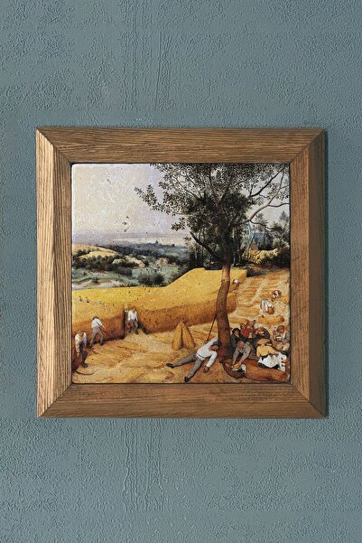 Oscar Stone Decor Masif Çerçeveli Doğaltaş Tablo 28x28 Cm The Harvesters Piet...