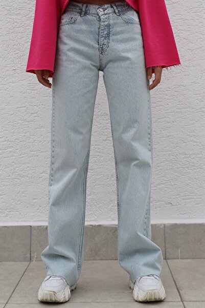 Livik Леденосин панталон от ликра Vanessa - дънки с висока талия и широки кра...