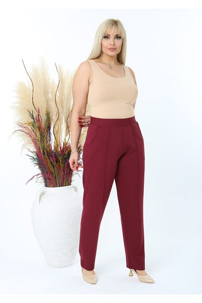 LİKRA Women's Large Size Pocket High Waist Stretchy Mira Trousers