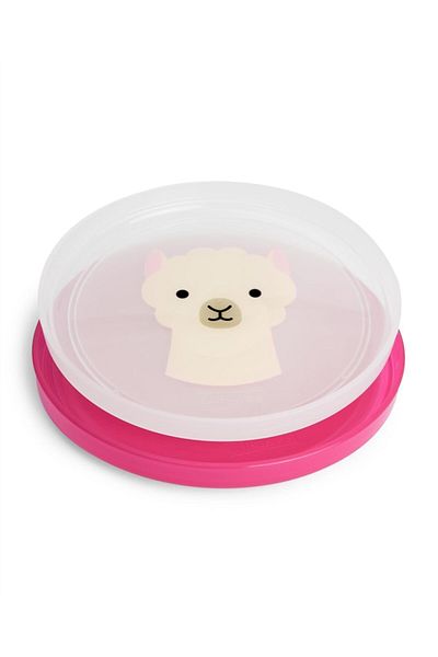 Skip Hop Children's Pink Lama Zoo Non-Slip Bowl Plate Set