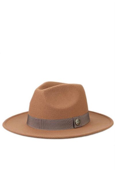 THE FASHLOOK Tan Fedora Hat