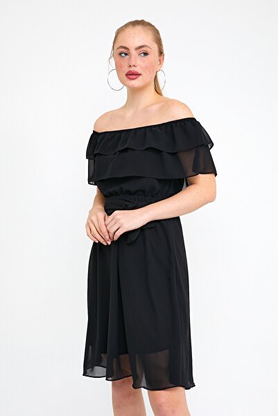 ADASTYLE Φόρεμα σιφόν με γιακά Madonna