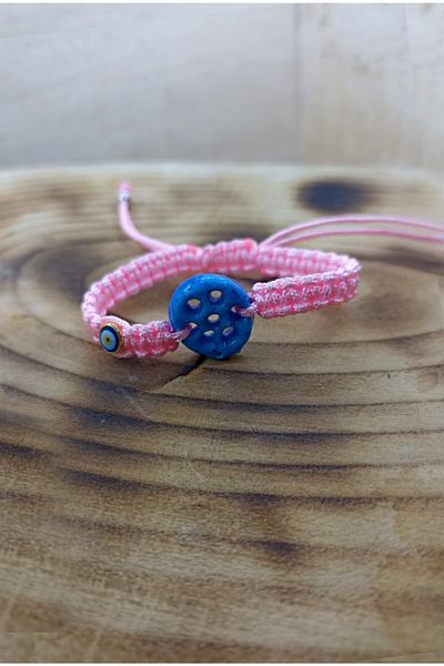 Nev Tasarım Syriac Seven Eyed Evil Eye Beaded Adjustable Bracelet