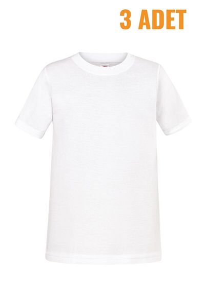 Şahin Tricou alb pentru bărbați, pachet de 3, 100% bumbac, cu guler închis, cu mânecă scurtă Shn10050-3 buc.
