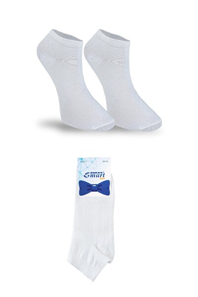 Line Smart Pachet de 6 șosete pentru bărbați, albe, din bumbac, respirabile sezoniere