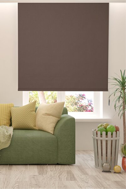 Perle Home Tatlı Kahve Rengi Düz Mekanize Stor Perde Yüksek Kalite Metropol Serisi