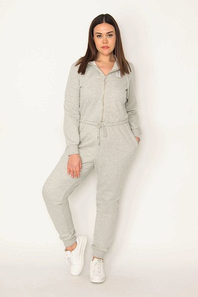Grey plus sales size jumpsuit