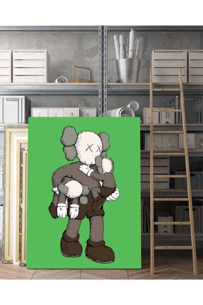 VeraStore Kaws 2 Mini Kaws Zidna Dekoracija Zeleni Platneni Obraz