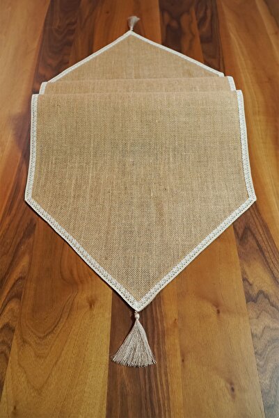 Viemso Jute Runner with Lace Edge 40x250 cm