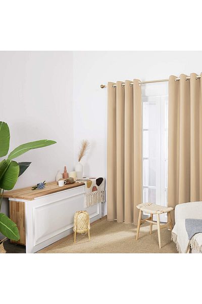 De'Vor Velvet Textured Background Curtain - Bird Eye Planting - For Rustic - Beige