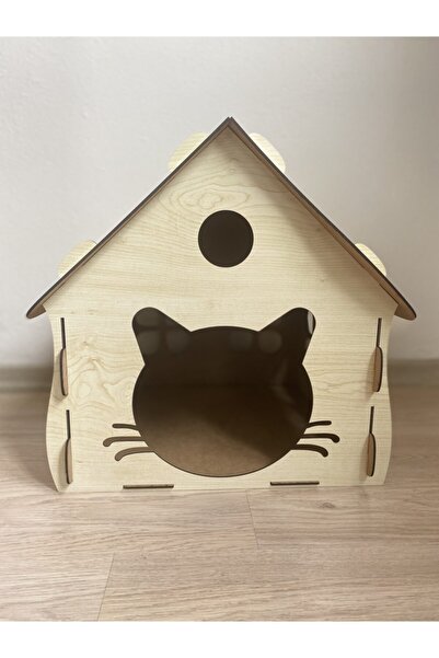 Mini Tasarım Atölyem Dekoratif Ahşap Kedi Evi (kedi Yuvası)