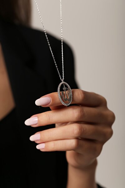 Eva Jewelry Allah Lafzı Gümüş Kaplama Kadın Kolye