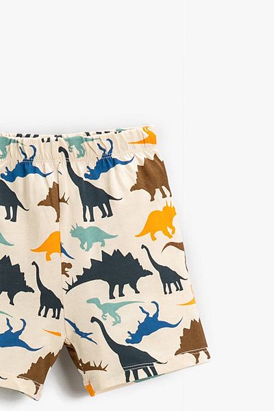 Koton Baby Boy Dinosaur Printed Beige Shorts 2smb40011tk
