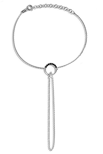 Argentum Concept Siyah Taşlı Ay Yıldız Figürlü 925 Ayar Gümüş Şahmeran - B057001