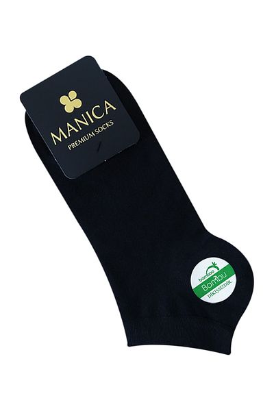 MANICA Мъжки бамбукови чорапи до глезена - черни