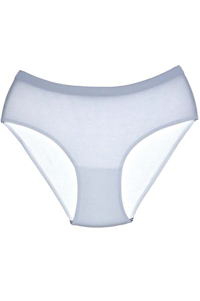 Sedef 1075 Star Cover 6-Piece White Ribbed Bato Panties S1075