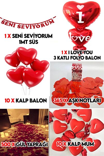 Parti dolabı 14 Şubat Sevgililer Günü Sevgiliye Romantik Ortam ve Oda Süsleme Sürpriz Paketi