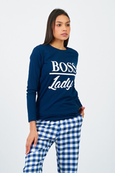 Moda Clubu Ekose Kadın Pijama Takımı ve Terlik