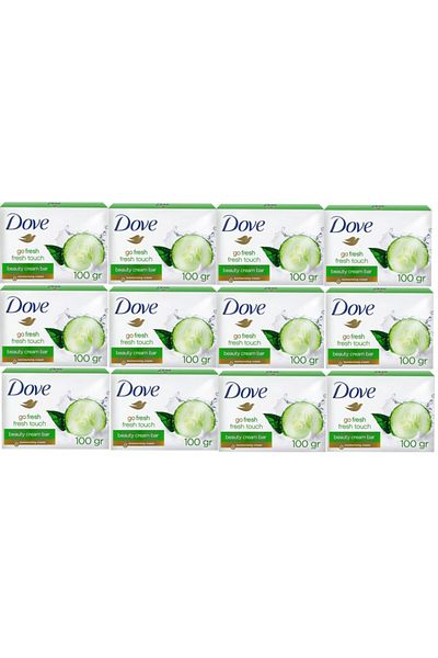 Dove Cream Bar Fresh Touch Solid Soap 100 Gr 12 Pieces
