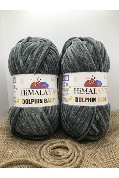 Himalaya Dolphin Baby Kadife İp  2 Adet  80367 Koyu Gri 100 gr 120 mt