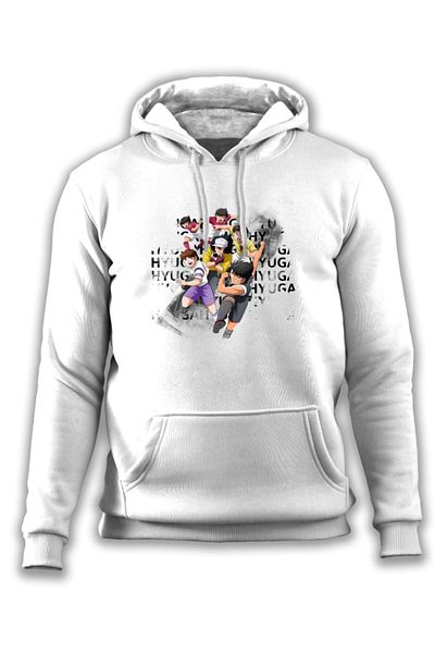 OFFSIDESIGN Seria Tsubasa - Hanorac cu glugă Hyuga & Alții; Culoare albă