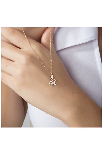 Gökdeniz 925 Allah Yazılı Zarif 925 Ayar Gümüş Kolye Özel Tasarım