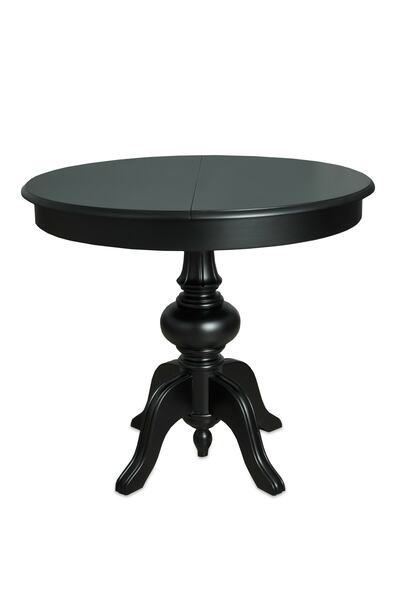 Meser Mobilya Ezine Açılır Yuvarlak Baba Ayak 90x120 Siyah Mutfak Masa