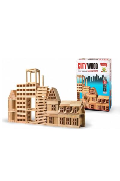 Genel Markalar Woodoy City Wood 100 Parça Ahşap Eğitici Bloklar Seti Kr101cit...
