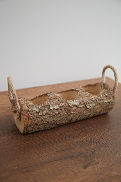 Alyones Üçlü Ahşap Kütük Saksılık