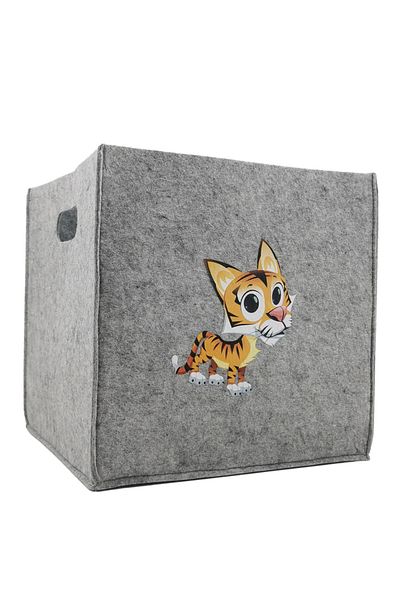 Art Bee 30X30X30 cm Tiger - Multi-Purpose Felt Organizer Basket for Children's Room