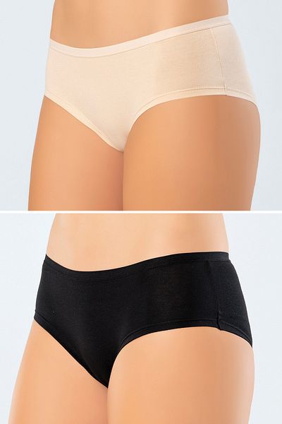 TÜREN 918 Γυναικεία - Πολύχρωμα Lycra Cotton Hipster εσώρουχα 2 Συσκευασία