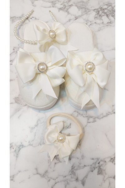 ALAZ TASARIM HOBİ Bowtie Maternity Slippers Crown Set of 3