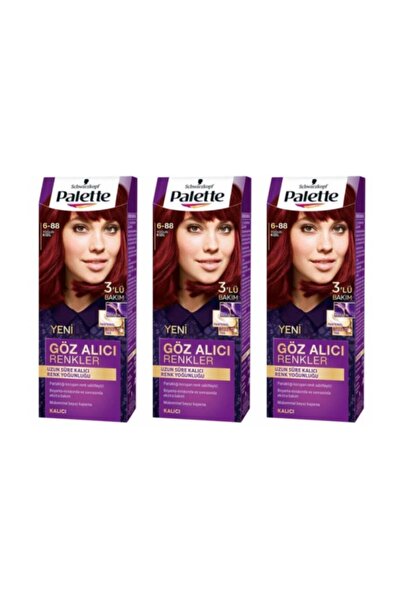 Palette Göz Alıcı Renkler Saç Boyası 6-88 Yoğun Kızıl 3 Paket