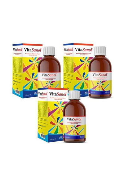 Allergo Vitasanol 250 ml Multivitamin Syrup - 3 Pieces Skt:03/2023