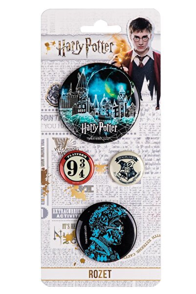 GiFi Rozet & Broş Harry Potter Hogwarts Binası 4 Adet Lisanslı