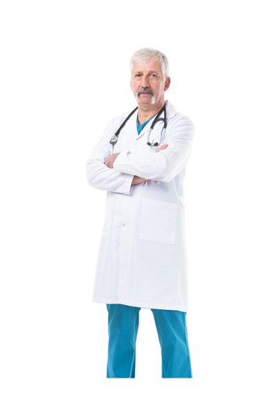 Minart Medical Doctor Apron Long Sleeve Men's Straight Collar