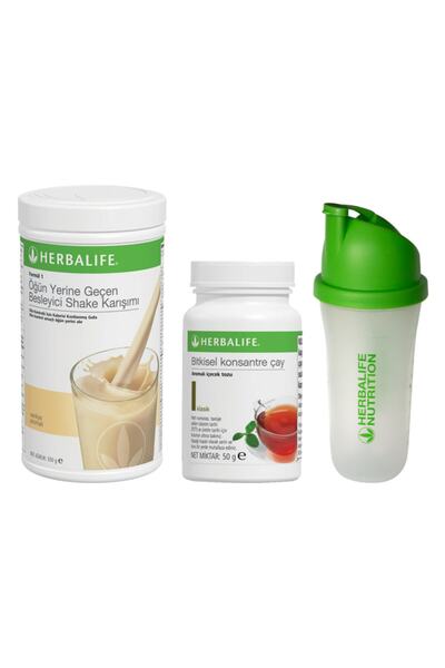 Herbalife مجموعة الحملة 14 مخفوق بنكهة الفانيليا + شاي كلاسيكي مركز 50 جرام + شيكر هدايا