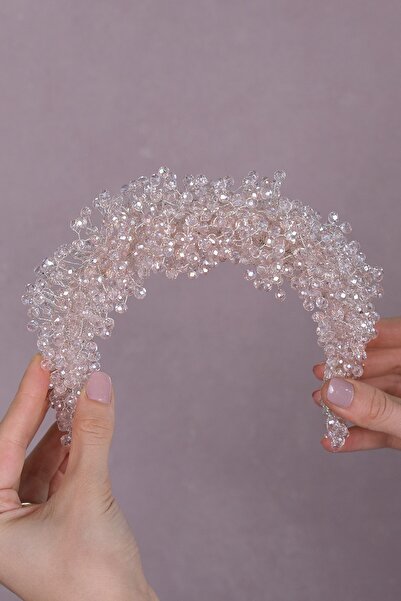 Limelia Accesoriu pentru păr cu coroană de mireasă cu mărgele de cristal Pollux