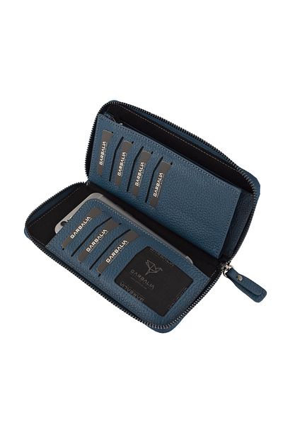 Garbalia Portofel de damă din piele naturală Arthur Petrol Blue
