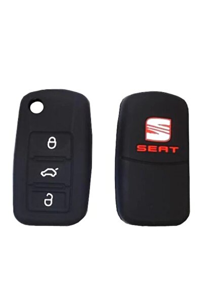 TRENDLIFEOTO Seat Leon Ibiza Altea Logolu 3tuşlu Sustalı Silikon Anahtar Kılıfı