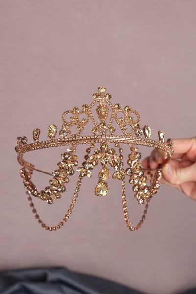 Limelia Hürrem Saçaklı Alınlık Gelin Kına Tacı